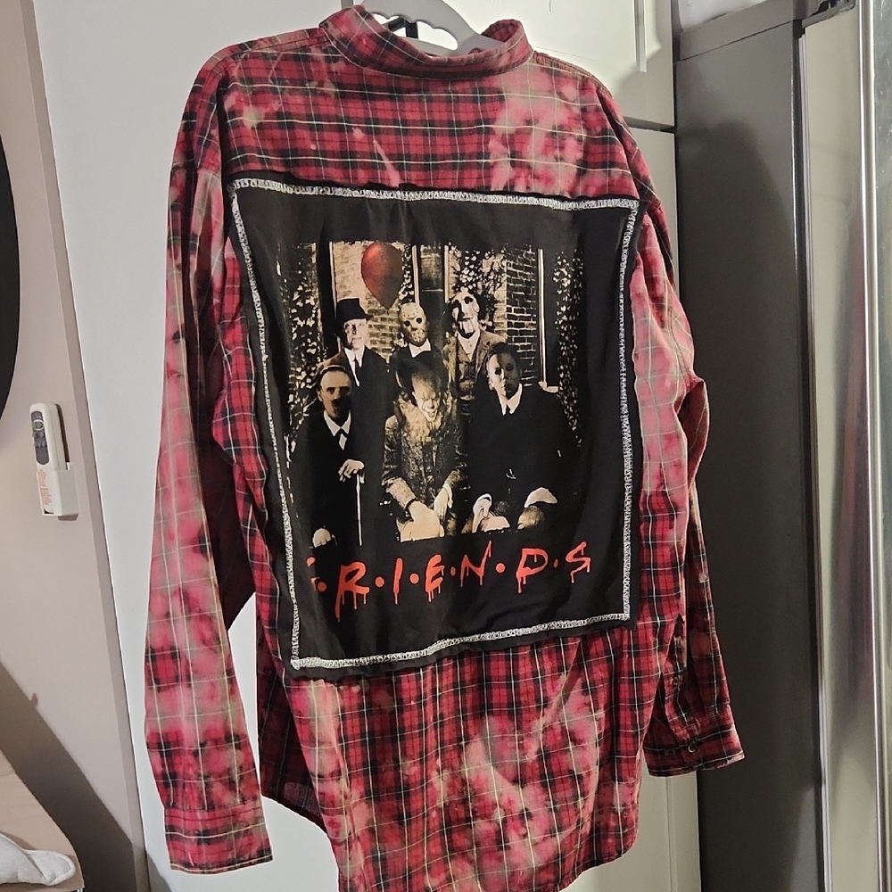 Upcycled Horror Friends Flannel